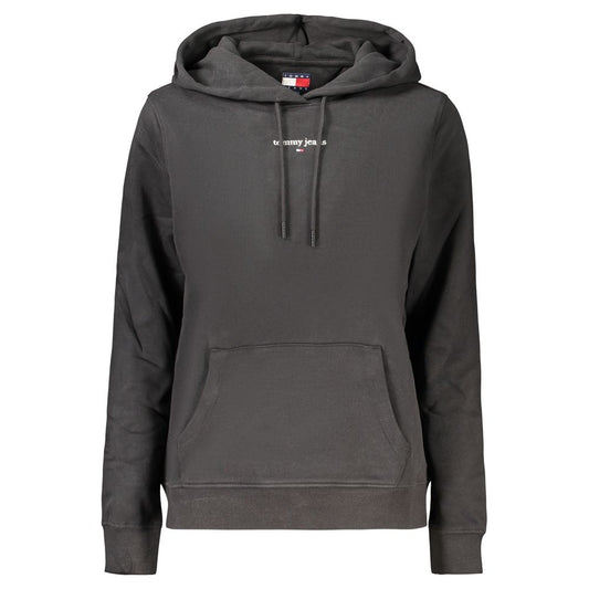 Sweatshirt Hoodie by Tommy Hilfiger for women in cotton black showcases a city-ready silhouette, artfully detailed with a signature hooded neckline and for a city-ready finish.