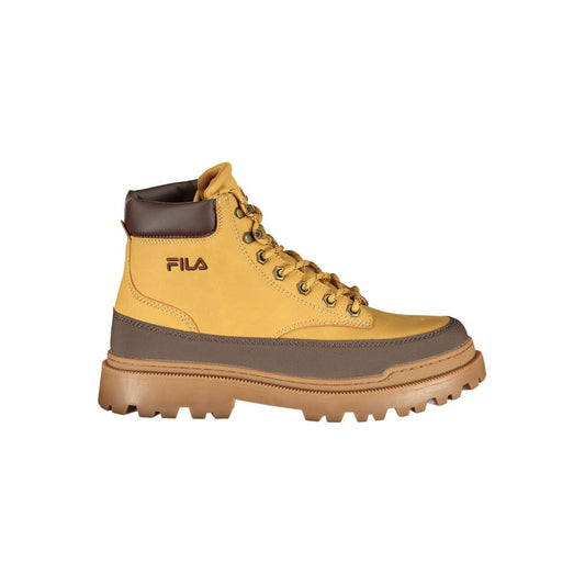 Lace-Up Boots by Fila for men in polyester & polyurethane brown & yellow showcases a ergonomic silhouette from the Essence Men's Polyester & Polyurethane Lace-Up Boots collection, featuring a ergonomic and a ergonomic .