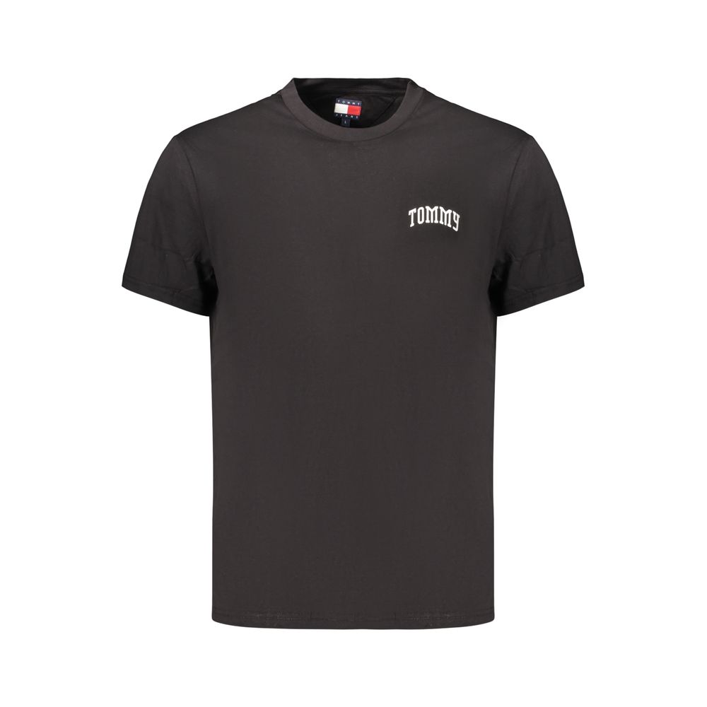 T-Shirt by Tommy Hilfiger for men in cotton black & print features an on trend silhouette, perfectly showcasing a on trend short-sleeve and crew neckline for an elevated aesthetic.