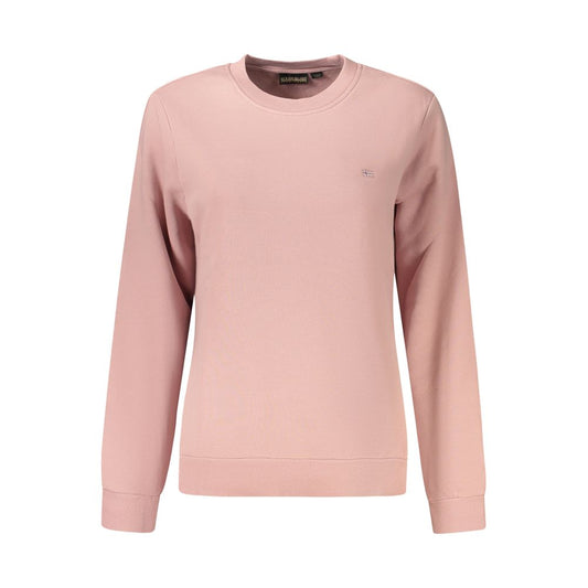 Sweatshirt by Napapijri for women in cotton polyester pink & signature showcases a slouchy chic silhouette, artfully detailed with a slouchy chic and for a slouchy chic finish.