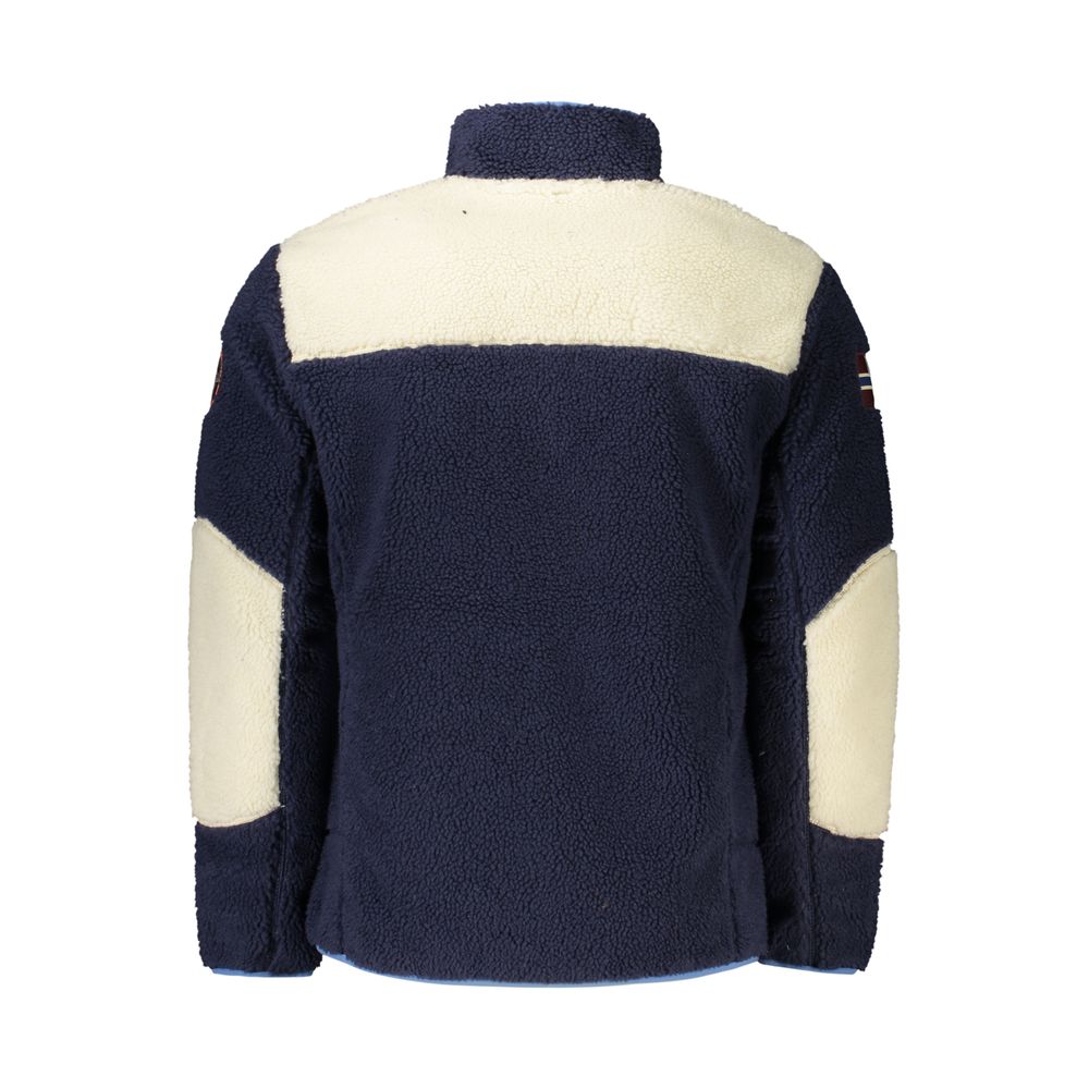 This Jacket by Napapijri for men in polyamide blue, red & white showcases a magnificent silhouette, meticulously crafted with a distinctive and functional pockets for a magnificent finish.