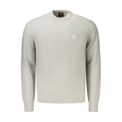 Sweatshirt by Hugo Boss for men in cotton gray presents a smart casual silhouette, featuring a smart casual crew neckline and for a sophisticated look.