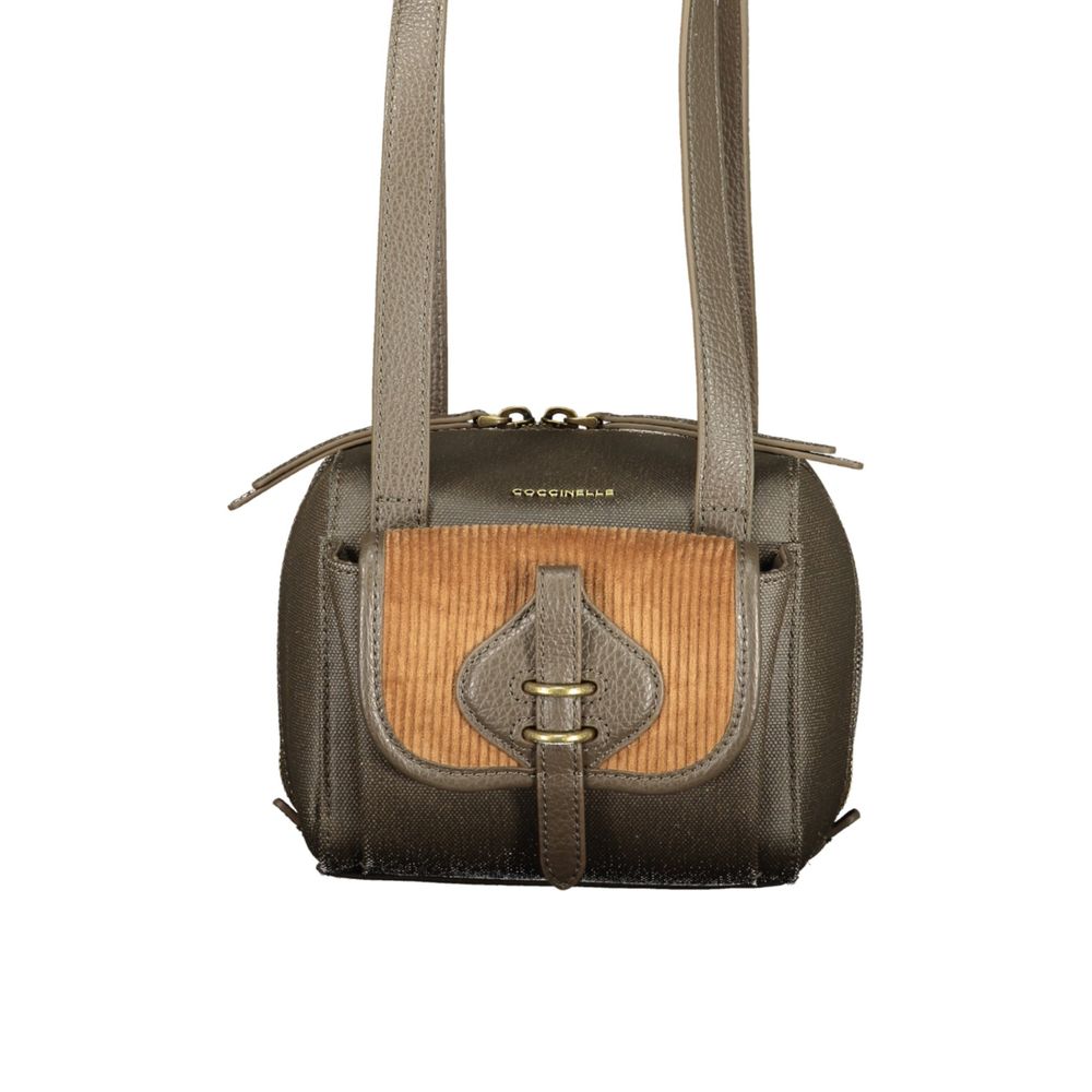 Handbag by Coccinelle for women in polyolefin leather brown features an refined silhouette, showcasing a secure zipper & magnetic, ample external-pockets & internal-pockets, and versatile handle for a sophisticated refined aesthetic.
