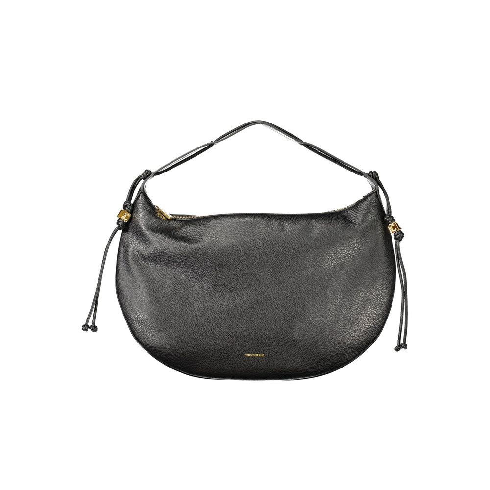 Handbag by Coccinelle for women in leather black presents a ornamental silhouette, showcasing a secure zipper, ample document-holder & internal-pockets, and versatile handle for a ornamental finish.