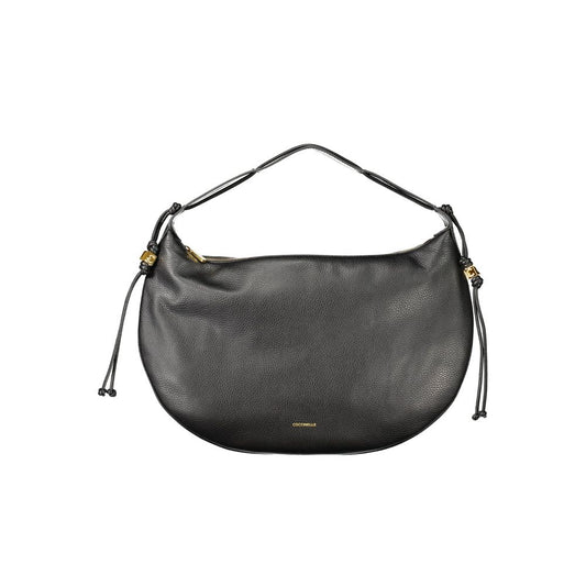 Handbag by Coccinelle for women in leather black presents a ornamental silhouette, showcasing a secure zipper, ample document-holder & internal-pockets, and versatile handle for a ornamental finish.
