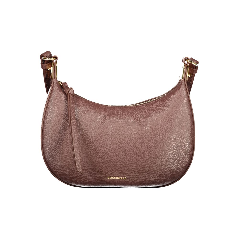 Handbag by Coccinelle for women in leather brown presents a ornamental silhouette, showcasing a secure zipper, ample internal-pockets, and versatile shoulder-strap & adjustable-strap for a ornamental finish.