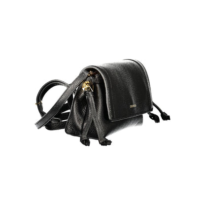 Handbag by Coccinelle for women in leather black features an refined silhouette, showcasing a secure snap, ample document-holder & internal-pockets, and versatile shoulder-strap & adjustable-strap for a sophisticated refined aesthetic.