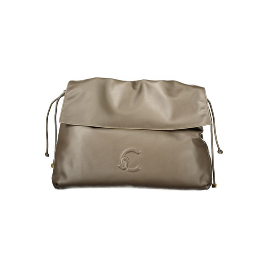 Drawstring Handbag by Coccinelle for women in leather brown & print features an refined silhouette, showcasing a secure drawstring, ample document-holder & internal-pockets, and versatile shoulder-strap & adjustable-strap for a sophisticated refined aesthetic.