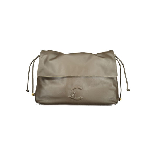 Drawstring Handbag by Coccinelle for women in leather brown & print presents a ornamental silhouette, showcasing a secure drawstring, ample document-holder & internal-pockets, and versatile shoulder-strap & adjustable-strap for a ornamental finish.