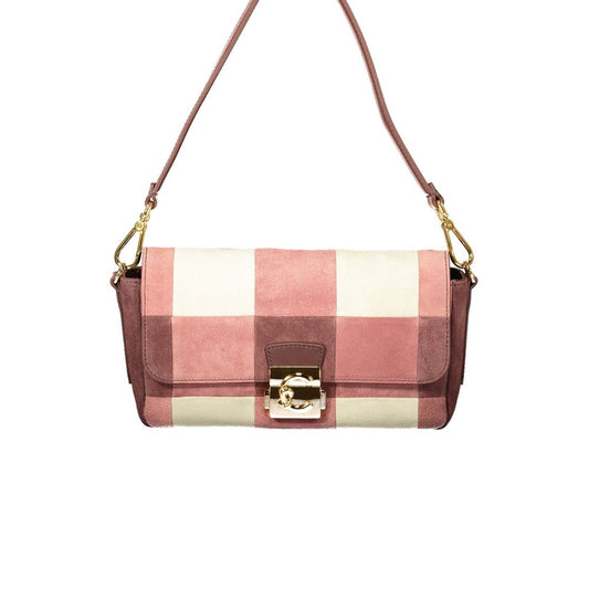 Handbag by Coccinelle for women in leather & metallized fiber pink features an refined silhouette, showcasing a secure snap & zipper, ample internal-pockets, and versatile shoulder-strap & adjustable-strap for a sophisticated refined aesthetic.