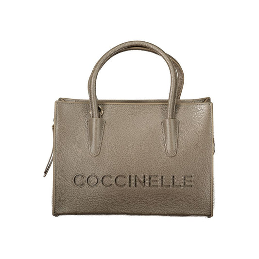 Handbag by Coccinelle for women in leather brown features an refined silhouette, showcasing a secure zipper, ample internal-pockets, and versatile shoulder-strap, adjustable-strap & handle for a sophisticated refined aesthetic.