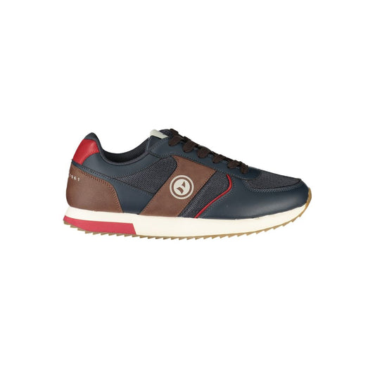 Athletic Sneakers by Navigare for men in polyester blue, brown, red & print presents a sleek silhouette, perfectly capturing the athletic style essence of Men's Athletic Polyester Sneakers with its sleek design and premium finish.