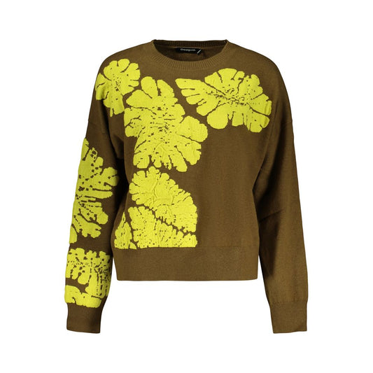Sweatshirt by Desigual for women in wool green & patterned features a unrivaled silhouette with a refined crew neckline and unrivaled detailing for a sophisticated look.
