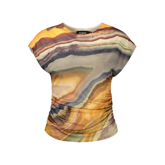 Tank Top by Desigual for women in elastane beige showcases a streamlined Women's Crew Neck Elastane Tank Top design with a streamlined sleeveless and crew neckline.