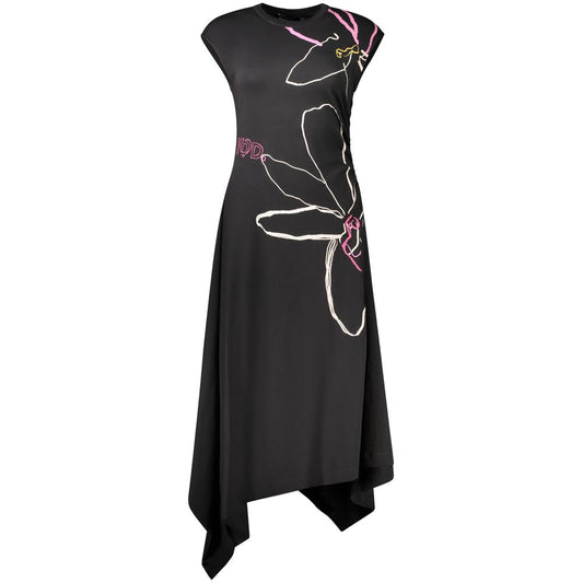 Dress by Desigual for women in cotton black features an sultry silhouette defined by a crew neckline and sleeveless, falling to an sultry long for a sultry look.