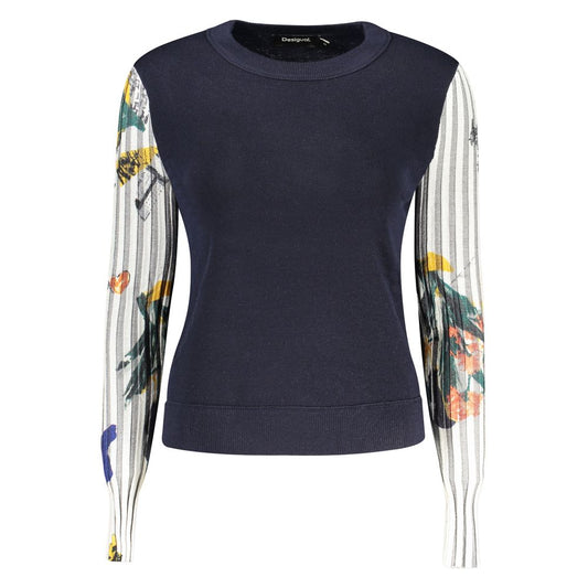 Sweatshirt by Desigual for women in wool navy features an exquisite silhouette, showcasing and crew neckline details for a exquisite look.