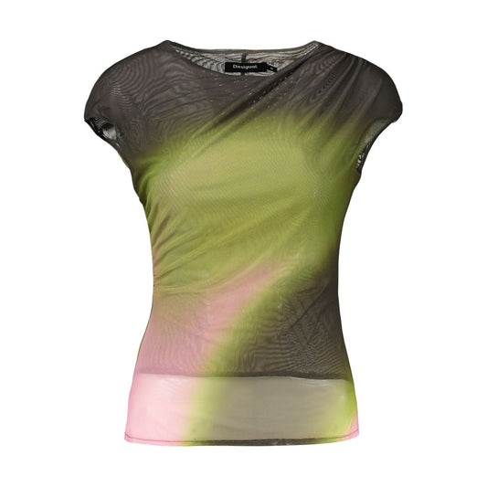 Tank Top by Desigual for women in polyester green showcases a sumptuous silhouette, artfully detailed with a sumptuous crew neckline and sleeveless for a truly sumptuous finish.