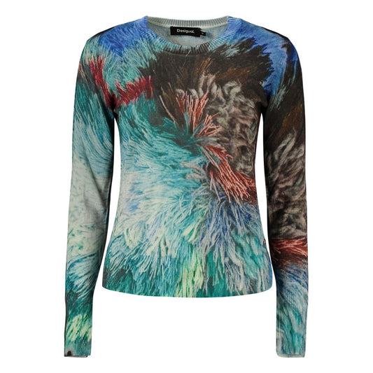 Sweatshirt by Desigual for women in linen blue & patterned features a unrivaled silhouette with a refined crew neckline and unrivaled detailing for a sophisticated look.