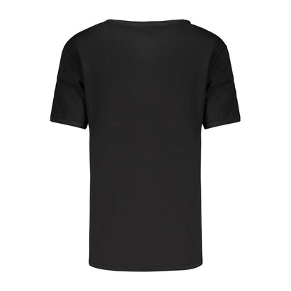T-Shirt by Desigual for women in cotton black & print showcases a dramatic silhouette, elegantly detailed with a dramatic v-neck neckline and for a truly dramatic finish.