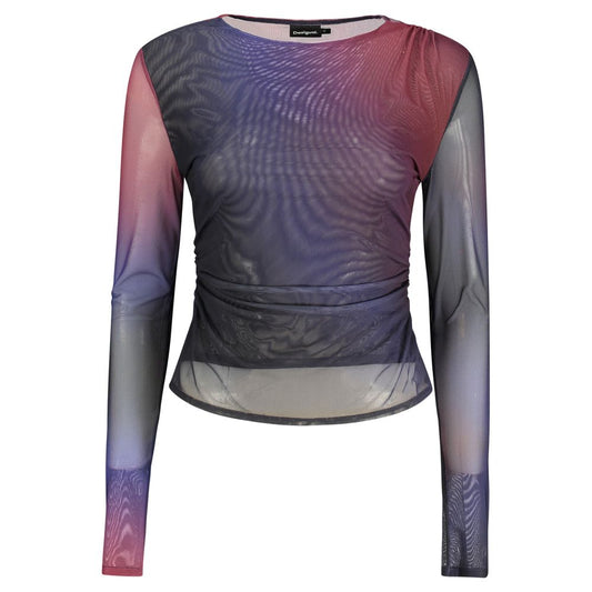 T-Shirt by Desigual for women in polyester blue & transparent features an on trend silhouette, perfectly showcasing a on trend and crew neckline for an elevated aesthetic.