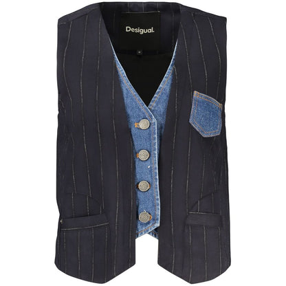 Desigual Blue Cotton Waistcoat