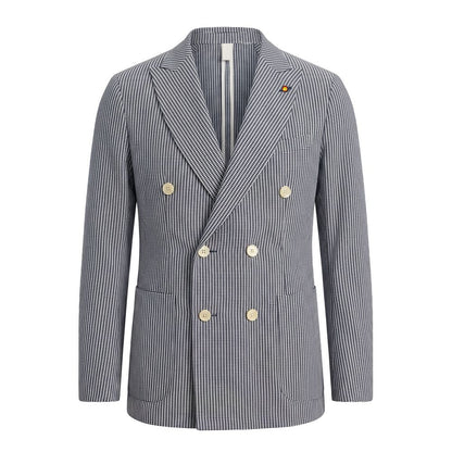 Roberto Pepe Luxury Blue Cotton Men Jacket