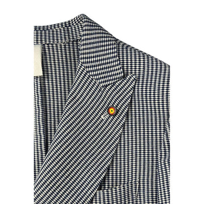 Roberto Pepe Luxury Blue Cotton Men Jacket