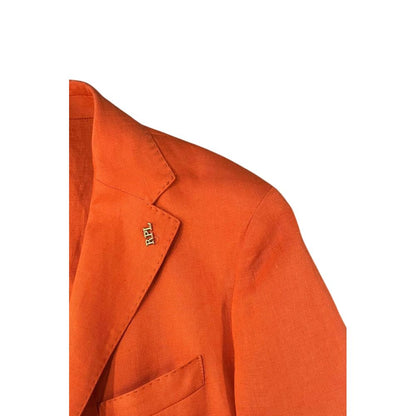Roberto Pepe Luxury Orange Linen Men Jacket