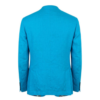 Roberto Pepe Luxury Blue Cotton Men's Jacket