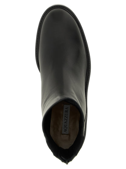Aquazzura Women's Calfskin Leather Ankle Boots - Black