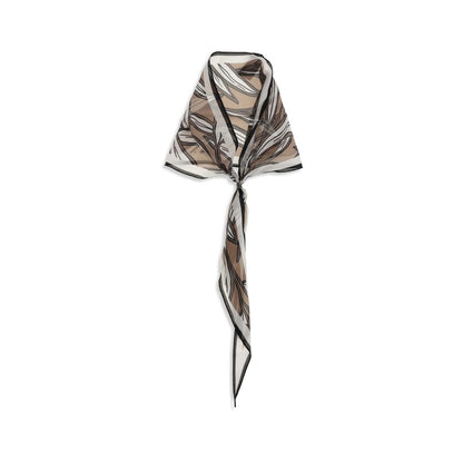 Scarf by Brunello Cucinelli for women in silk beige, signature & print features a snug silhouette, perfectly showcasing the elegant drape and premium finish of the Silk Foulard Scarf.