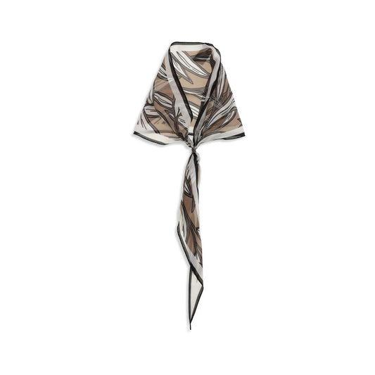 Scarf by Brunello Cucinelli for women in silk beige, signature & print features a snug silhouette, perfectly showcasing the elegant drape and premium finish of the Silk Foulard Scarf.
