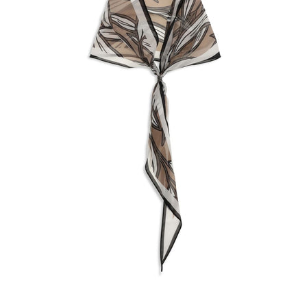 Scarf by Brunello Cucinelli for women in silk beige, signature & print showcases a eye catching silhouette, artfully capturing the essence of the eye catching Silk Foulard Scarf design for a sophisticated look.