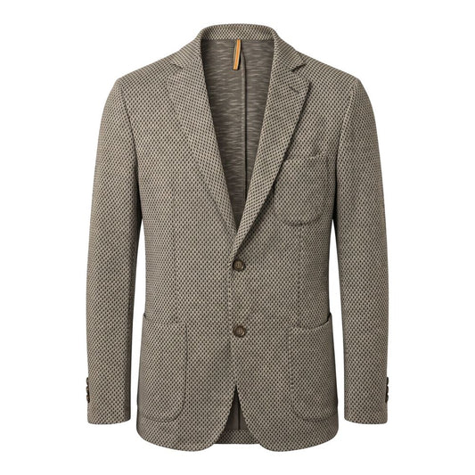 Blazer by Roberto Pepe Luxury for men in cotton & acrylic fiber beige features an stylish silhouette, showcasing a sophisticated and stylish for a truly stylish finish.