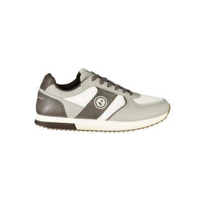 Athletic Sneakers by Navigare for men in polyester & polyurethane gray, white & print features an timeless silhouette from the Men's Athletic Polyester & Polyurethane Sneakers collection, showcasing a timeless athletic style for a timeless look.