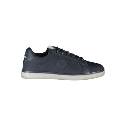 Sneakers by Navigare for men in polyester & polyurethane blue presents a sumptuous silhouette, artfully capturing the essence of the Men's Low Top Polyester & Polyurethane Sneakers with its sumptuous low-top style design.