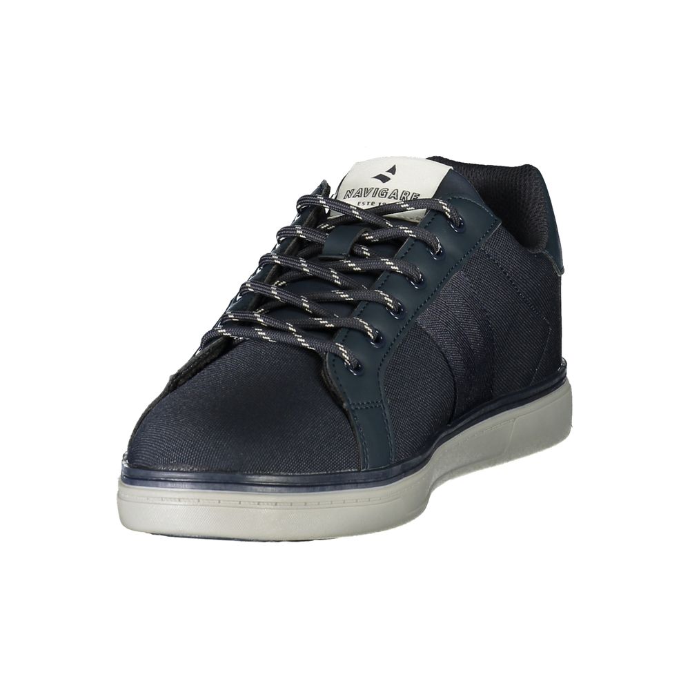 Sneakers by Navigare for men in polyester & polyurethane blue presents a on trend silhouette from the Men's Low Top Polyester & Polyurethane Sneakers collection, showcasing a on trend low-top style for an elevated aesthetic.