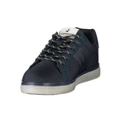 Sneakers by Navigare for men in polyester & polyurethane blue presents a on trend silhouette from the Men's Low Top Polyester & Polyurethane Sneakers collection, showcasing a on trend low-top style for an elevated aesthetic.