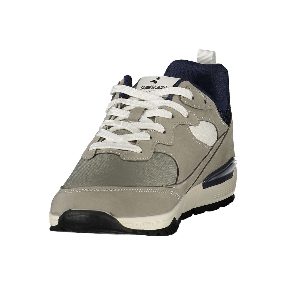 Athletic Sneakers by Navigare for men in polyester & polyurethane blue & gray features an effortless chic silhouette, showcasing the signature athletic style of the Men's Athletic Polyester & Polyurethane Sneakers collection with a truly effortless chic finish.
