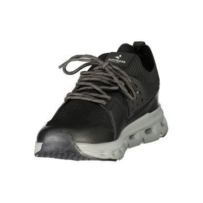 Athletic Sneakers by Navigare for men in polyester & polyurethane black showcases an impeccable silhouette, defined by an impeccable athletic style design that perfectly captures the essence of the Men's Athletic Polyester & Polyurethane Sneakers.
