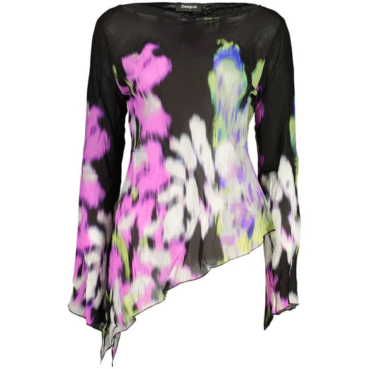 T-Shirt by Desigual for women in viscose black & patterned features an edgy silhouette, meticulously detailed with a sophisticated and crew neckline for a truly edgy finish.