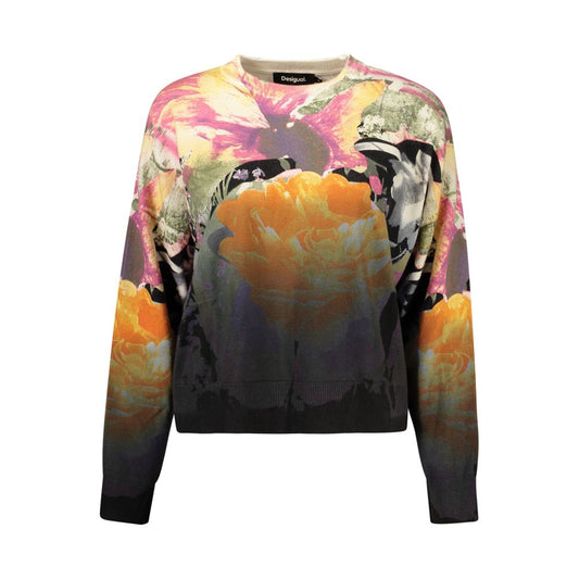 Sweatshirt by Desigual for women in polyamide cotton & cashmere black & rose showcases a slouchy chic silhouette, artfully detailed with a slouchy chic and for a slouchy chic finish.