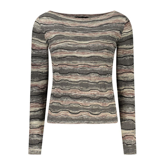 Sweatshirt by Desigual for women in cotton polyester black & patterned features an provocated silhouette, detailed with a provocated and a refined wide-neck neckline for a sophisticated aesthetic.