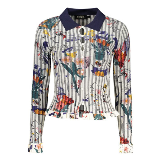 Sweatshirt by Desigual for women in polyester & viscose white, patterned & signature features a unrivaled silhouette with a refined shirt-collar neckline and unrivaled detailing for a sophisticated look.