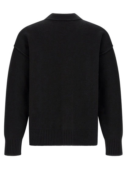 Ami Paris Black Wool Cardigan