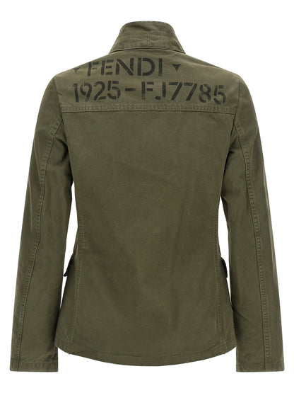 Fendi Bicolor Cotton Full-Length Jacket