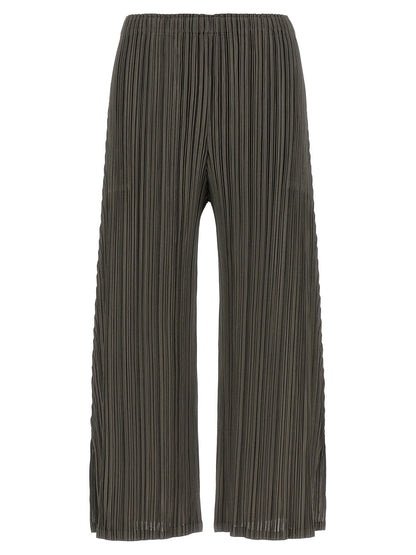 PLEATS PLEASE ISSEY MIYAKE Gray Polyester Casual Pants