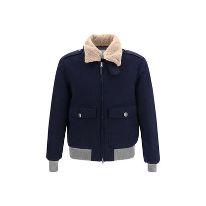 Brunello Cucinelli Blue Cashmere Full-Length Jacket