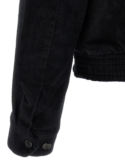 SECOND/LAYER Black Cotton Full-Length Jacket