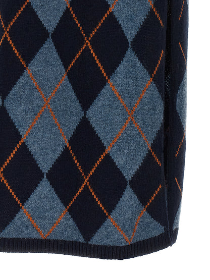 Twinset Blue Viscose Midi Skirt